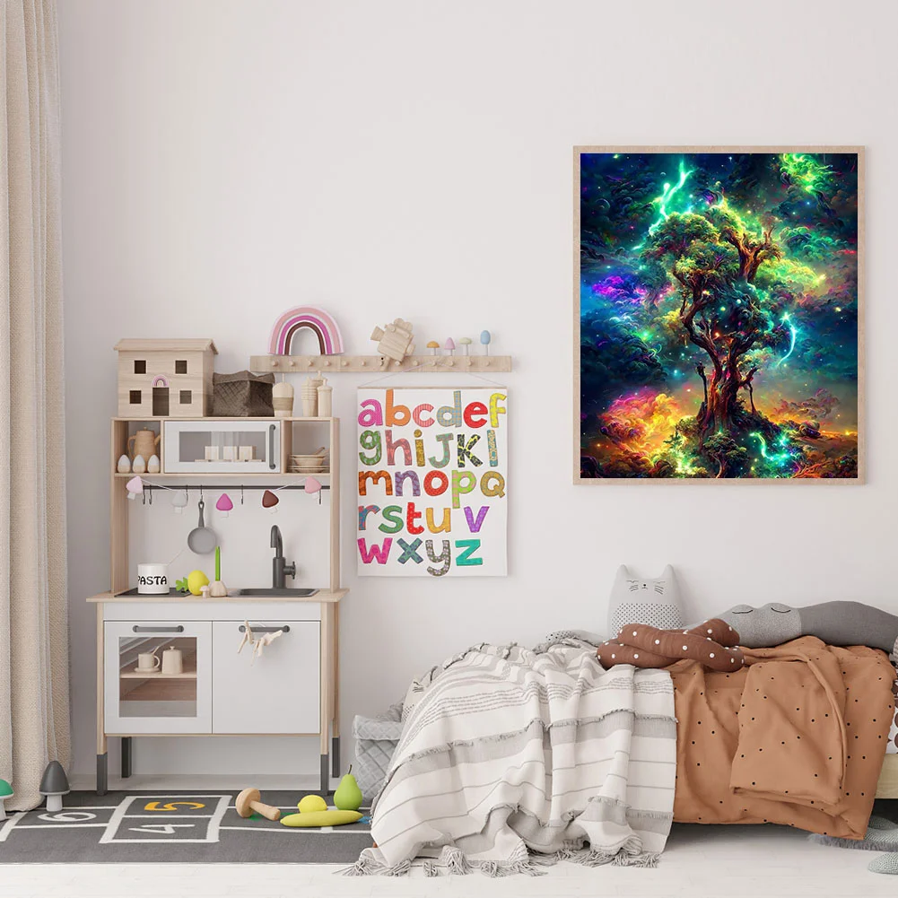 Full Round Diamond Painting 40*50cm - Starry Sky Tree