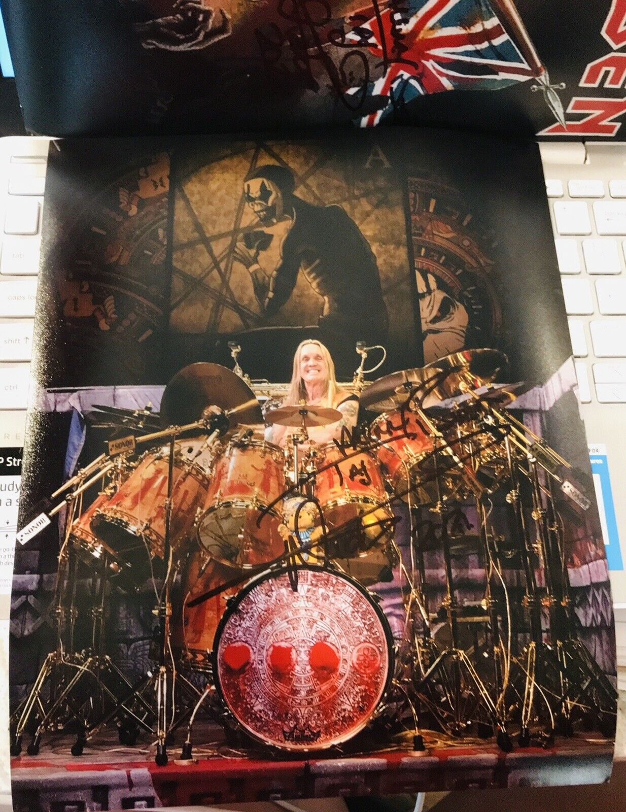 Nicko McBrain Rare! Signed autographed Iron Maiden 8x10 Photo Poster painting Beckett BAS Coa D4