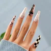 Long Ballet Plaid Wearing Nails 24pcs 