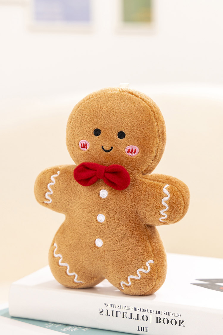 Tegooe Gingerbread Man Plush Cushion - Stuffed Christmas Decor Kids Toy