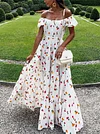 Floral Printed Off-The-Shoulder Maxi Dresses