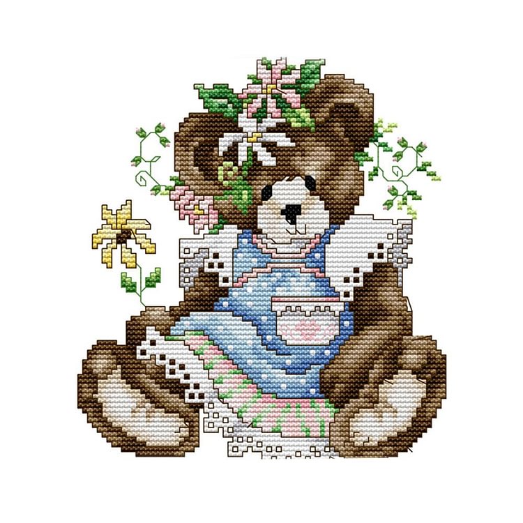 Joy Sunday - Cartoon - 14CT 2 Strands Threads Printed Cross Stitch Kit - 21x21cm(Canvas)