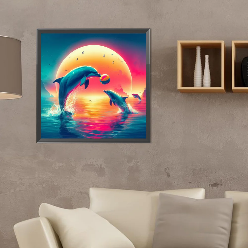 Diamond Painting - Full Round Drill - Dolphin(Canvas|40*40cm)