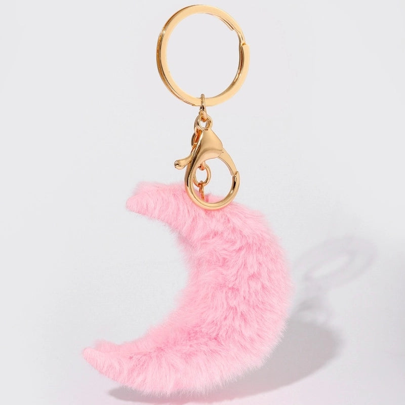 Cute Moon Alloy Plush Women’s Bag Pendant Keychain