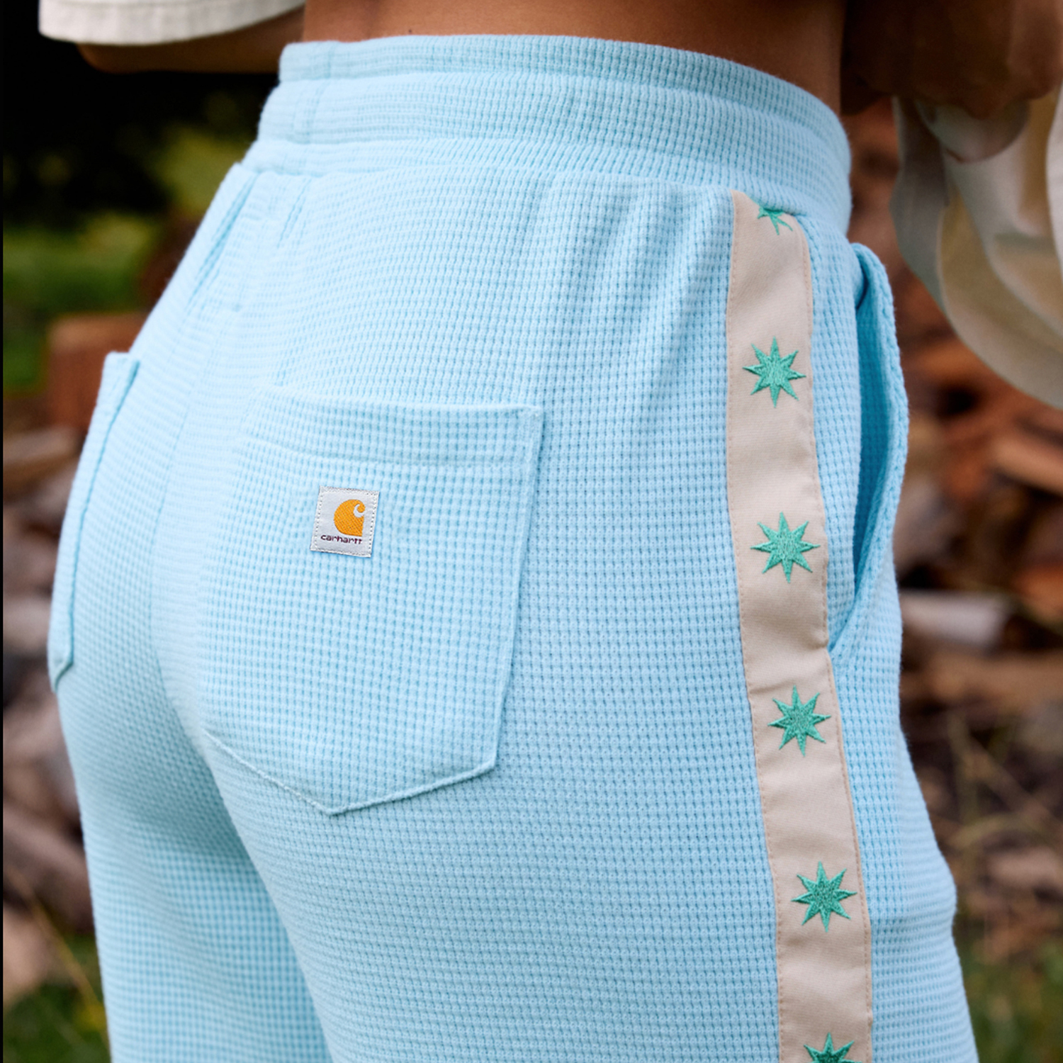 Vintage Casual Women's Comfortable Waffle Textured Trousers Holiday Seaside Surf Skateboard Trousers