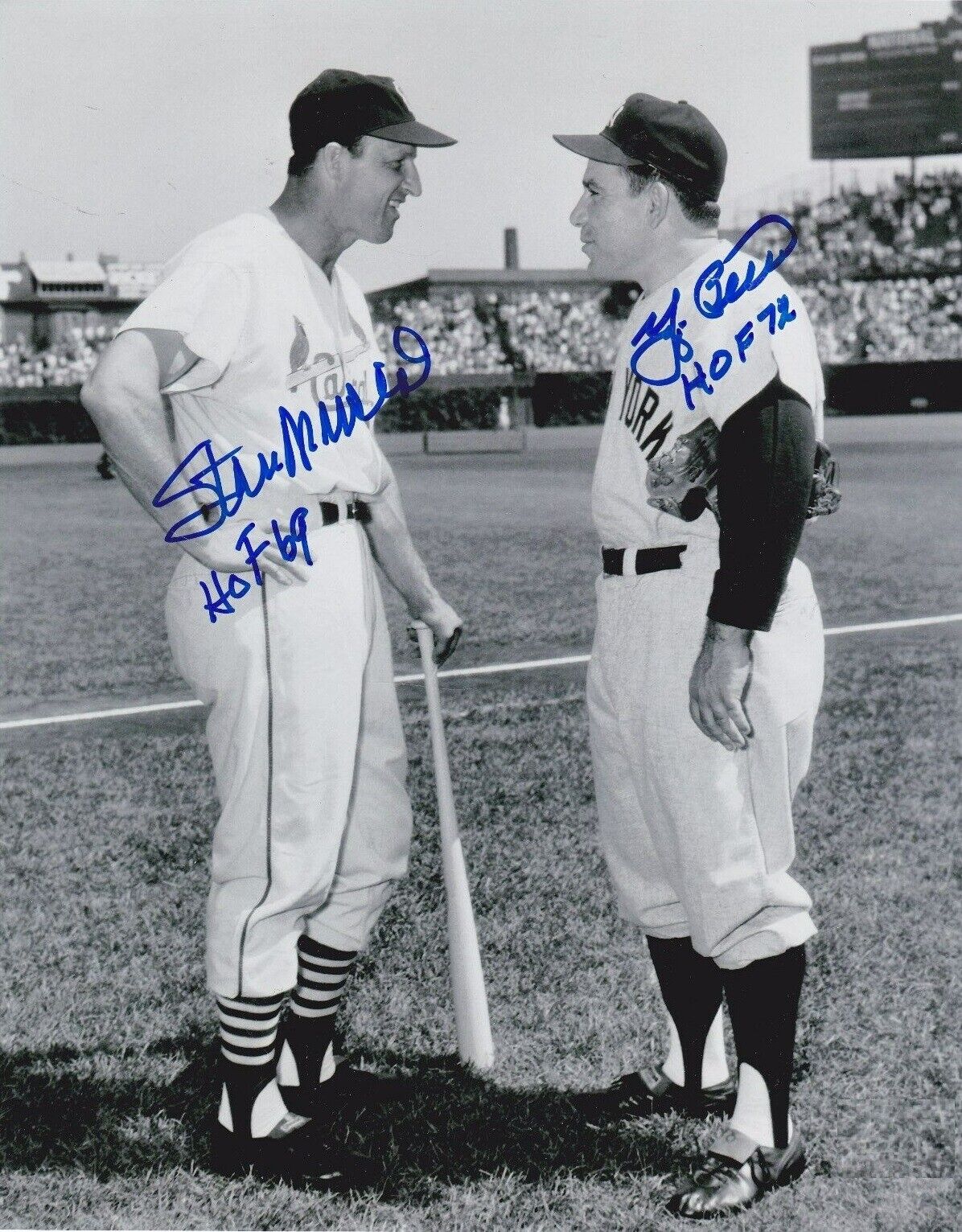 Stan Musial / Yogi Berra Autographed Signed 8x10 Photo Poster painting ( HOF Cardinals ) REPRINT