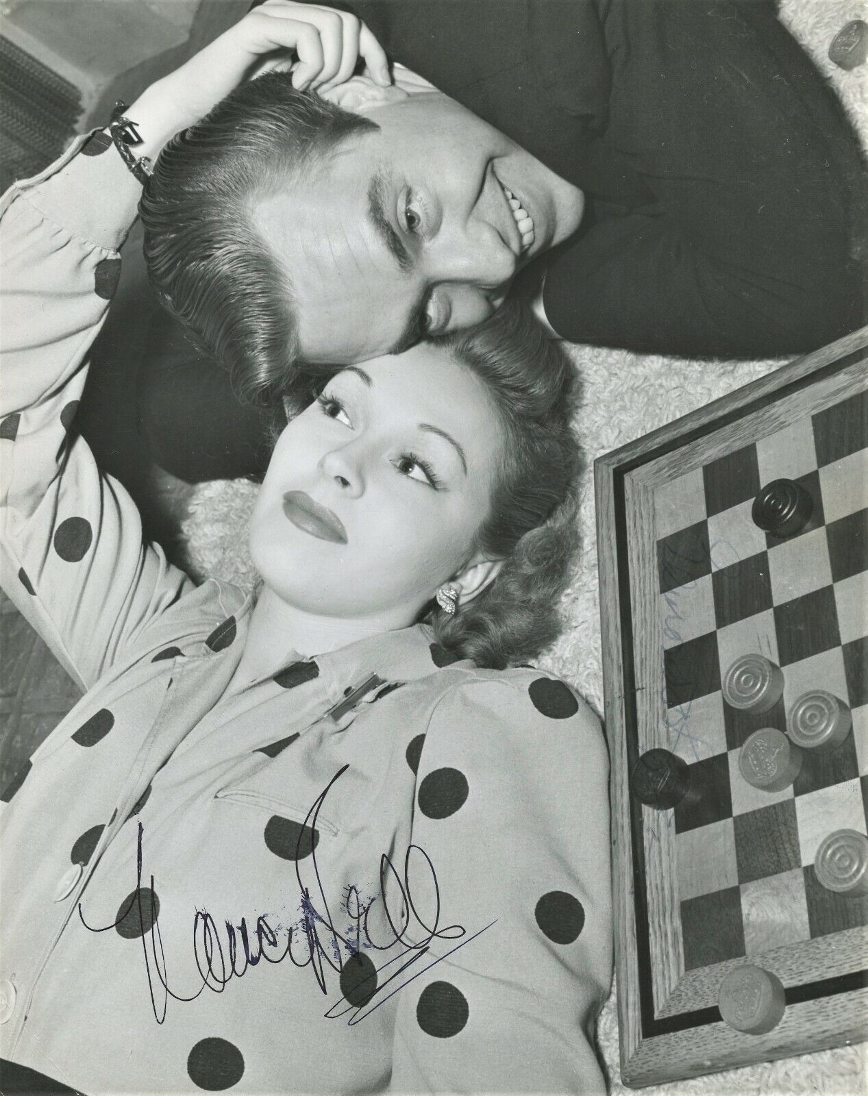 Vintage NANCY KELLY & EDMOND O'BRIEN Signed Photo Poster painting