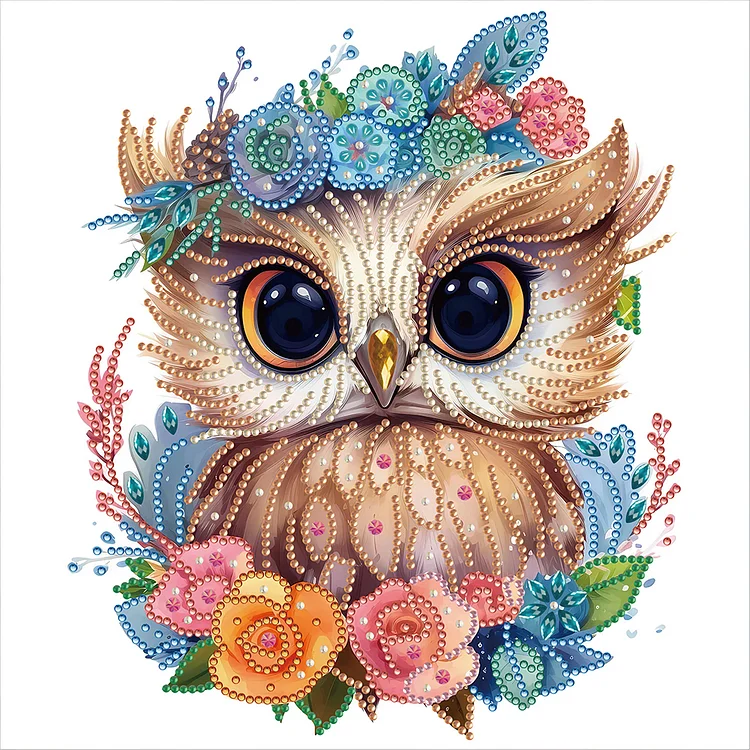 Owl 30*30CM(Canvas) Special Shaped Drill Diamond Painting gbfke