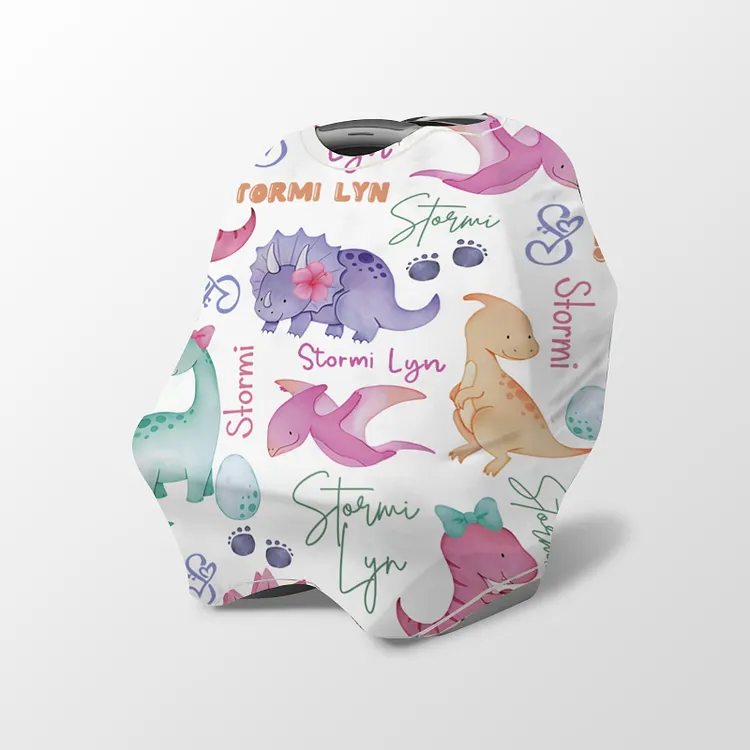 Personalized Dinosaur Baby Car Seat Canopy| Canopyl202