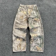 Imaginarygam fall outfits y2k Harajuku camouflage multi-color design high-waist jeans women's aesthetic trend niche simple casual straight wide-leg y2k pants