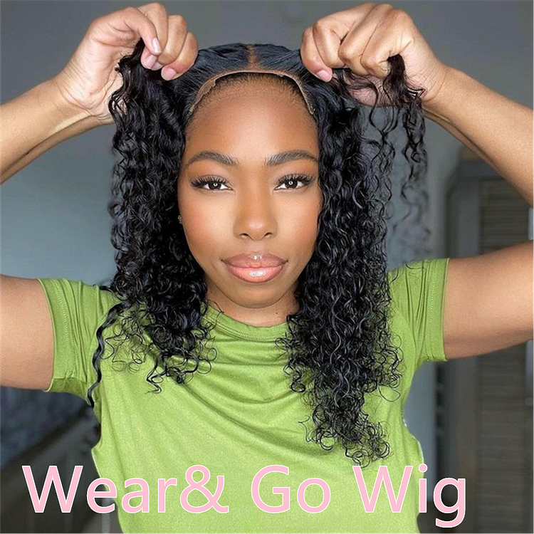 Curly Wear & Go Glueless Wigs With Natural Hairline Dome Cap Lace Closure Wigs