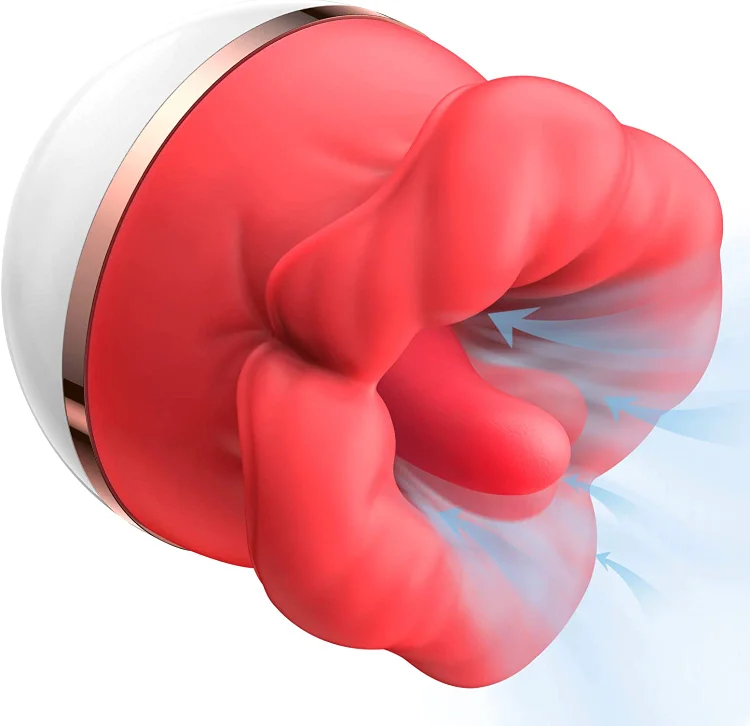 Sucking and licking tongue red big lips sex toys 3 suction modes 5 licking modes vibrator