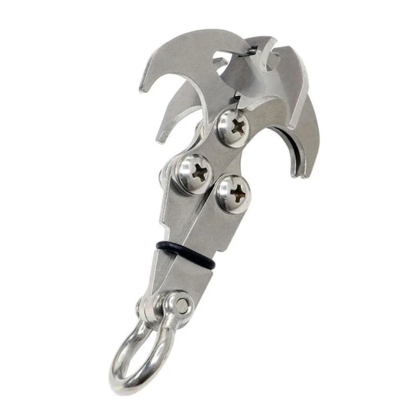 T-type Outdoor Rock Climbing Multi-function Stainless Steel Gravity Grapple, Size: 8.5 x 4.5cm