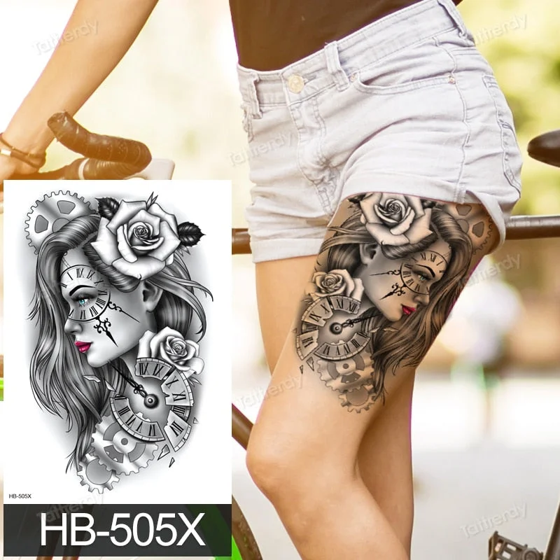Waterproof Temporary Tattoo Sticker Butterfly Flower Wing Fake Tatto Big Tatoo Tatouage Temporaire Back Chest For Women Girl