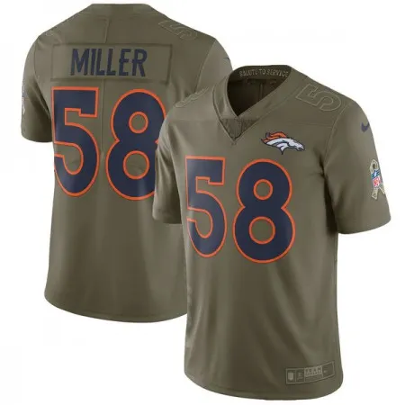 Youth  Denver Broncos #58 Von Miller Olive Salute to Service Limited Stitched NFL Jersey