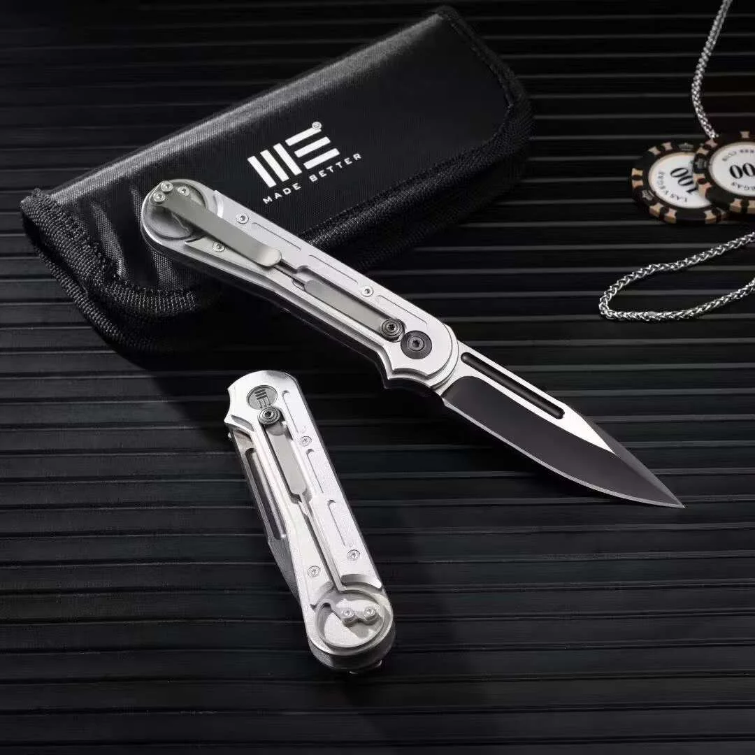 Double helix locking mechanism folding knife