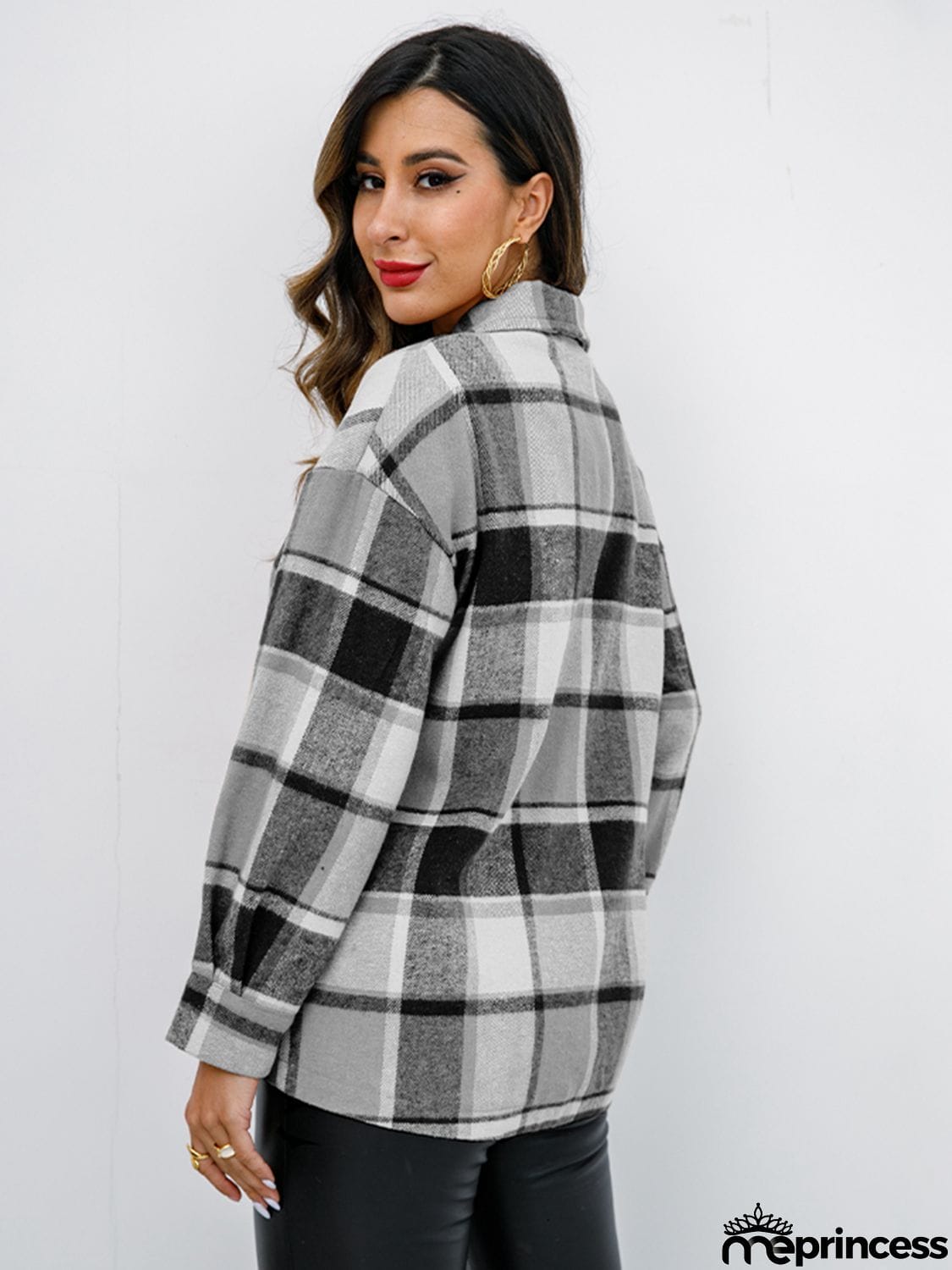 Plaid Button-Down Jacket