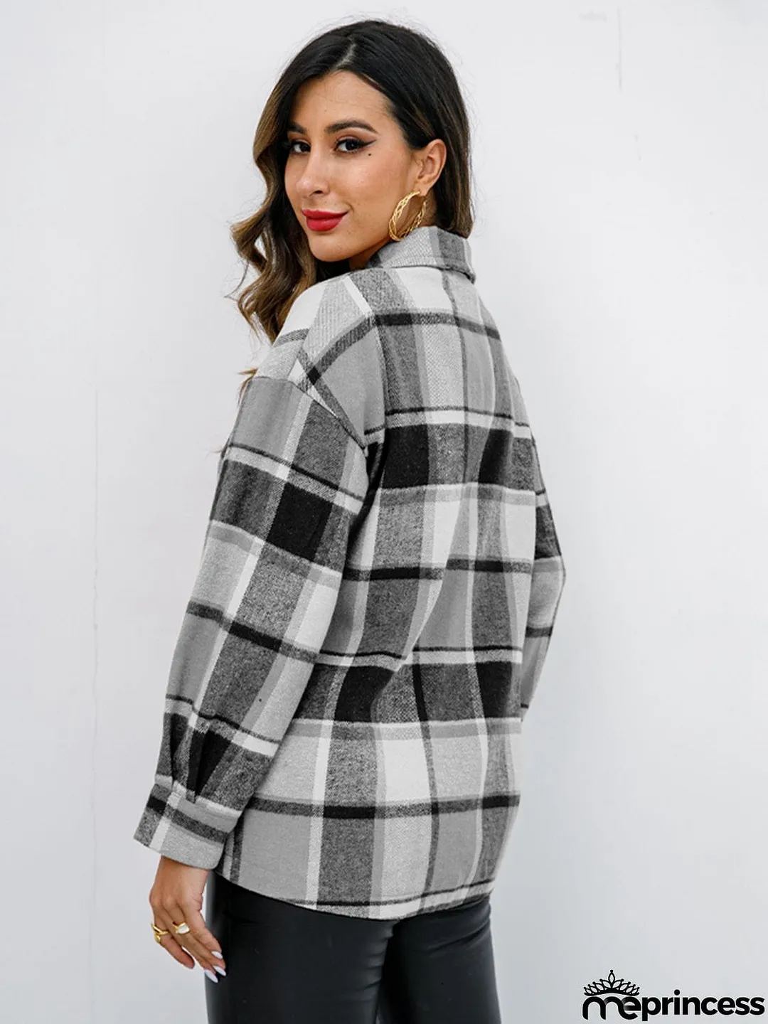 Plaid Button-Down Jacket