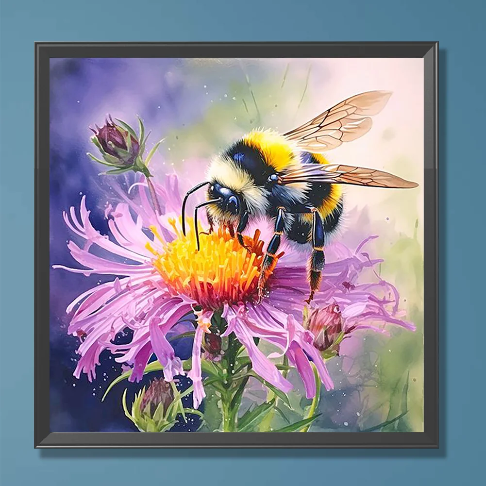 Diamond Painting - Full Round Drill - Flower Bee(Canvas|30*30cm)