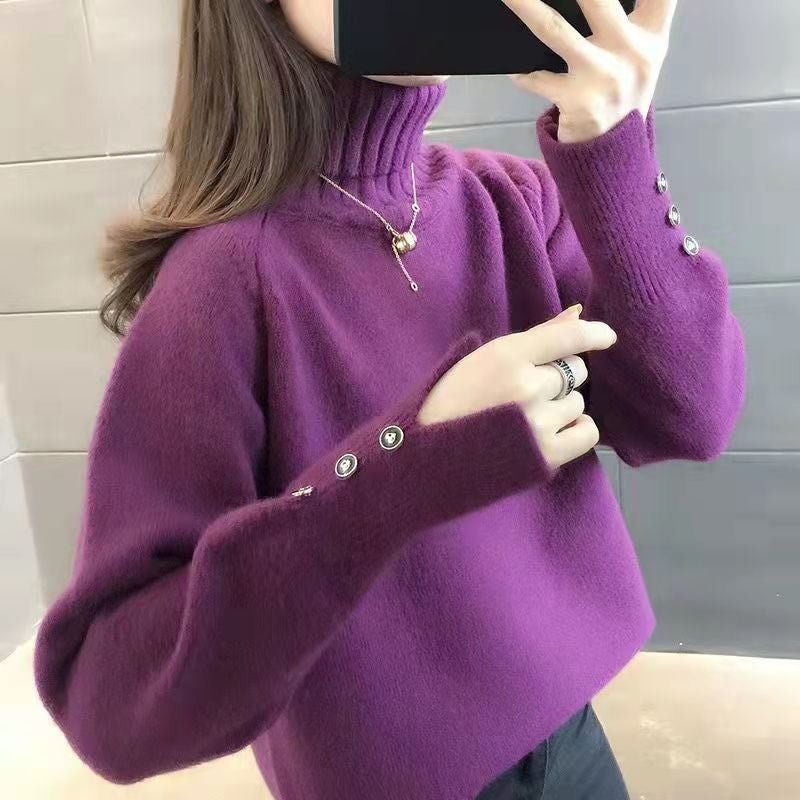 Turtleneck Thickened Sweater Foreign-style Knitted Bottoming Shirt