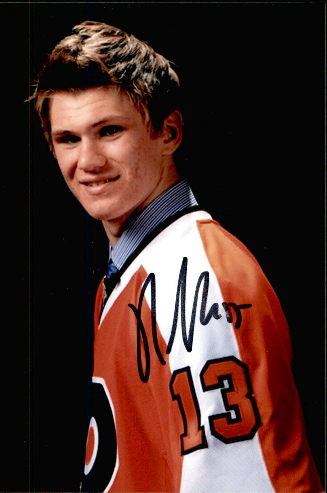 Samuel Morin SIGNED 4x6 Photo Poster painting PHILADELPHIA FLYERS #6