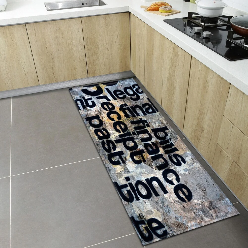 Nordic Kitchen Floor Mat Home Entrance Doormat Bedroom Living Room Decoration Long Carpet Hallway Balcony Bathroom Anti-Slip Rug