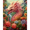 >SALE<Full Embroidery Eco-cotton Thread 11CT Print Flower Dragon Cross Stitch 50x60cm