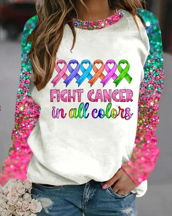 Breast Cancer Print Sweatshirt