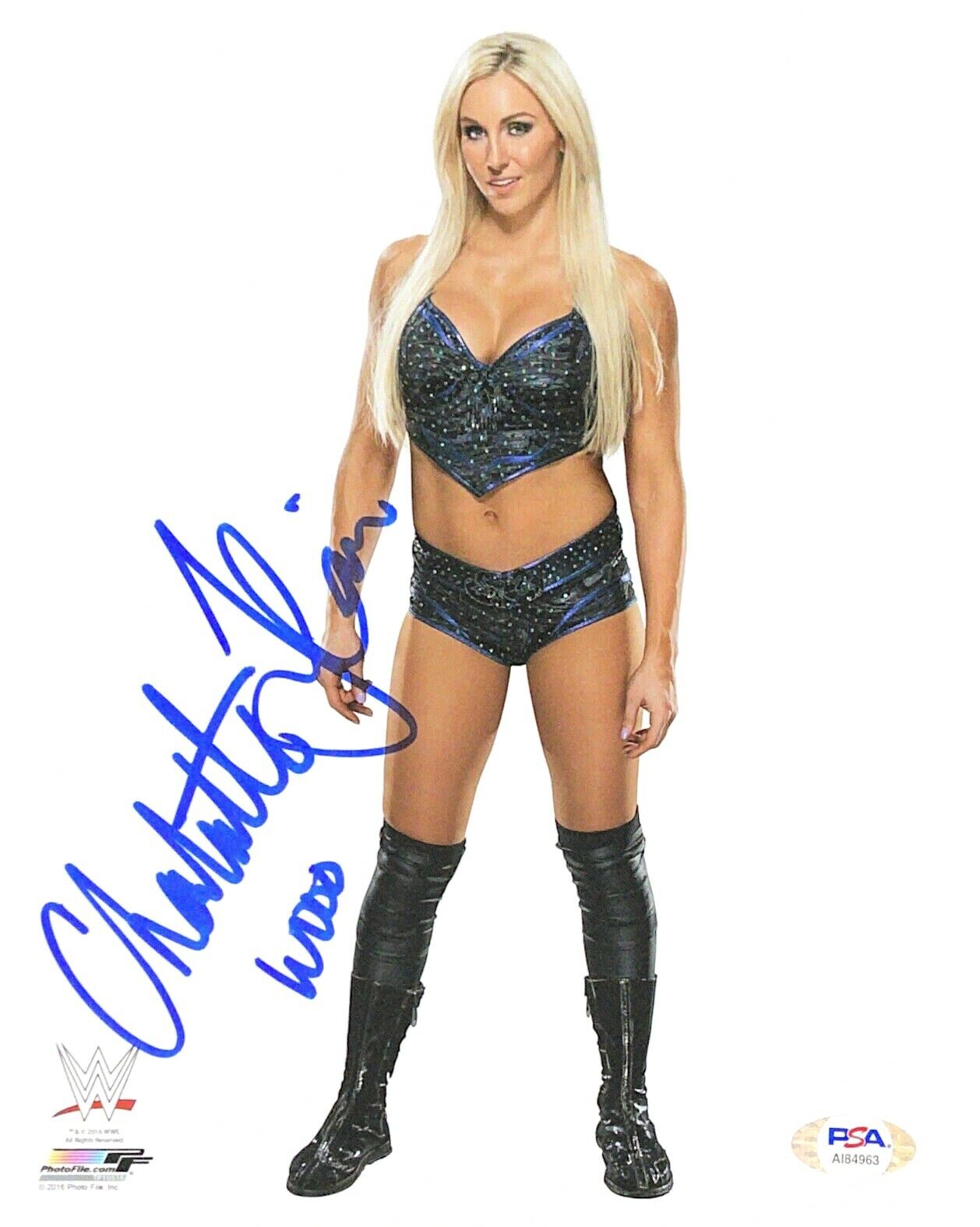 WWE CHARLOTTE FLAIR HAND SIGNED AUTOGRAPHED 8X10 Photo Poster painting WITH PROOF AND PSA COA 4