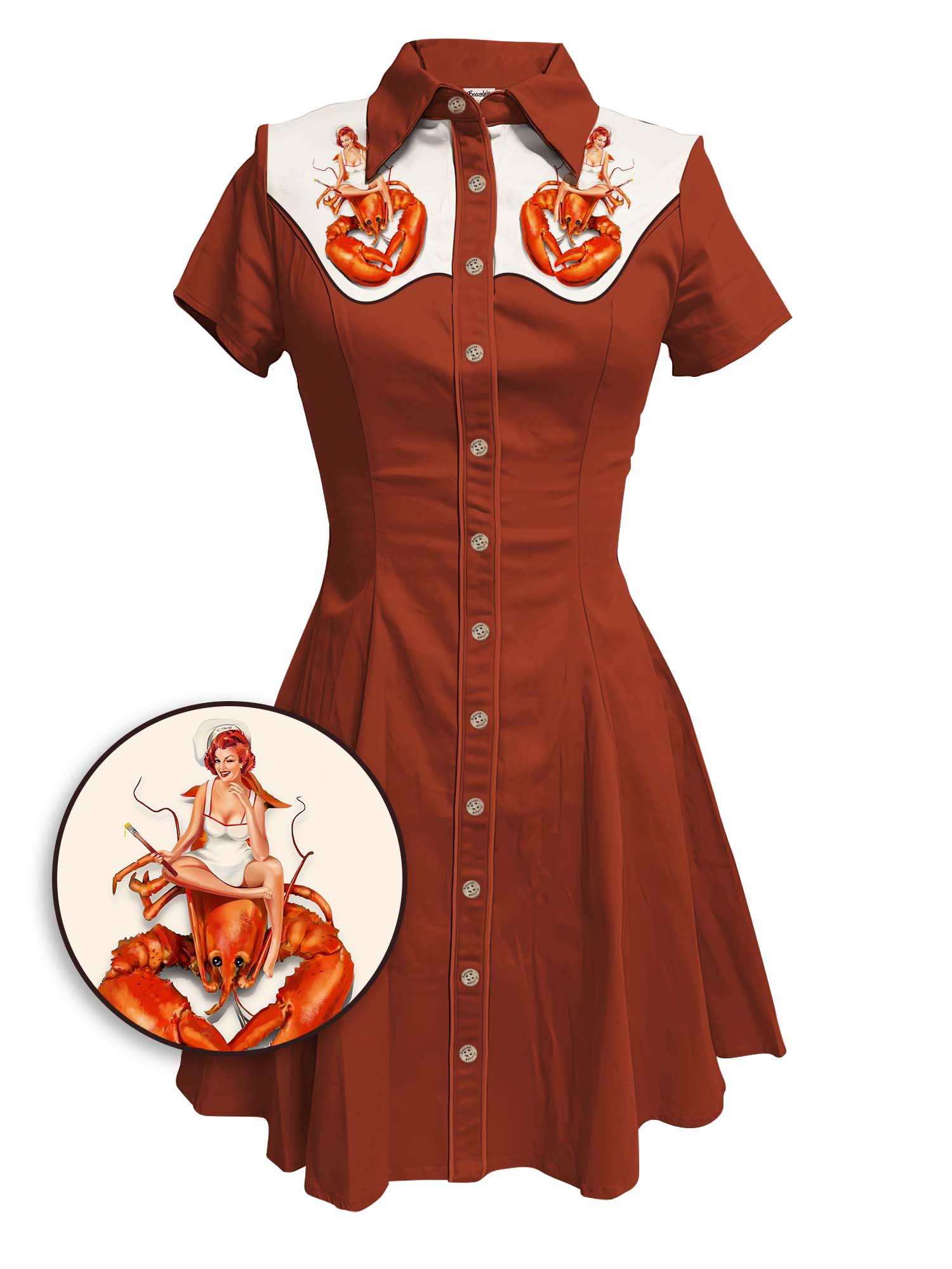 The Vintage Lady On The Lobster - 100% Cotton Dress