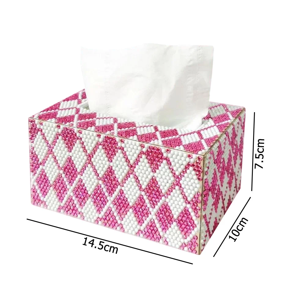 DIY Diamond Painting Tissue Box - Lattice
