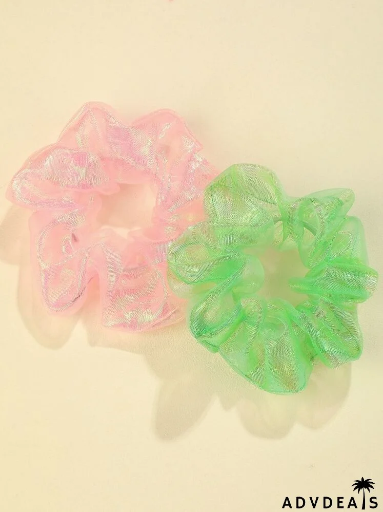 6pcs Solid Mesh Scrunchie