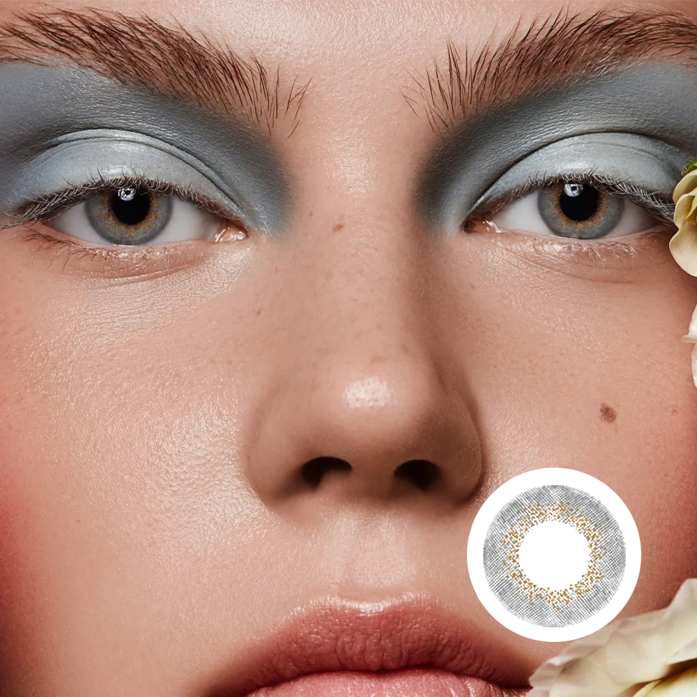NEBULALENS Mocha Dots Yearly Prescription Colored Contact Lenses NEBULALENS