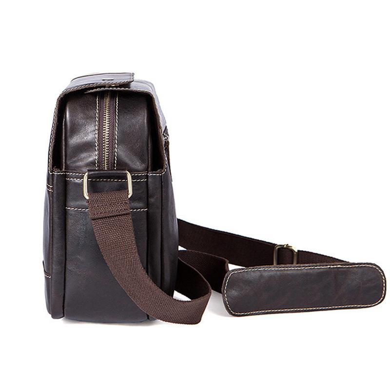 Delicate Genuine Leather Stitching Sling Shoulder Bag Messenger Bag
