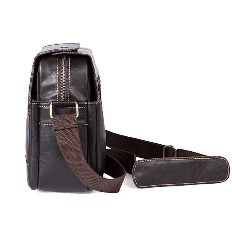 Delicate Genuine Leather Stitching Sling Shoulder Bag Messenger Bag