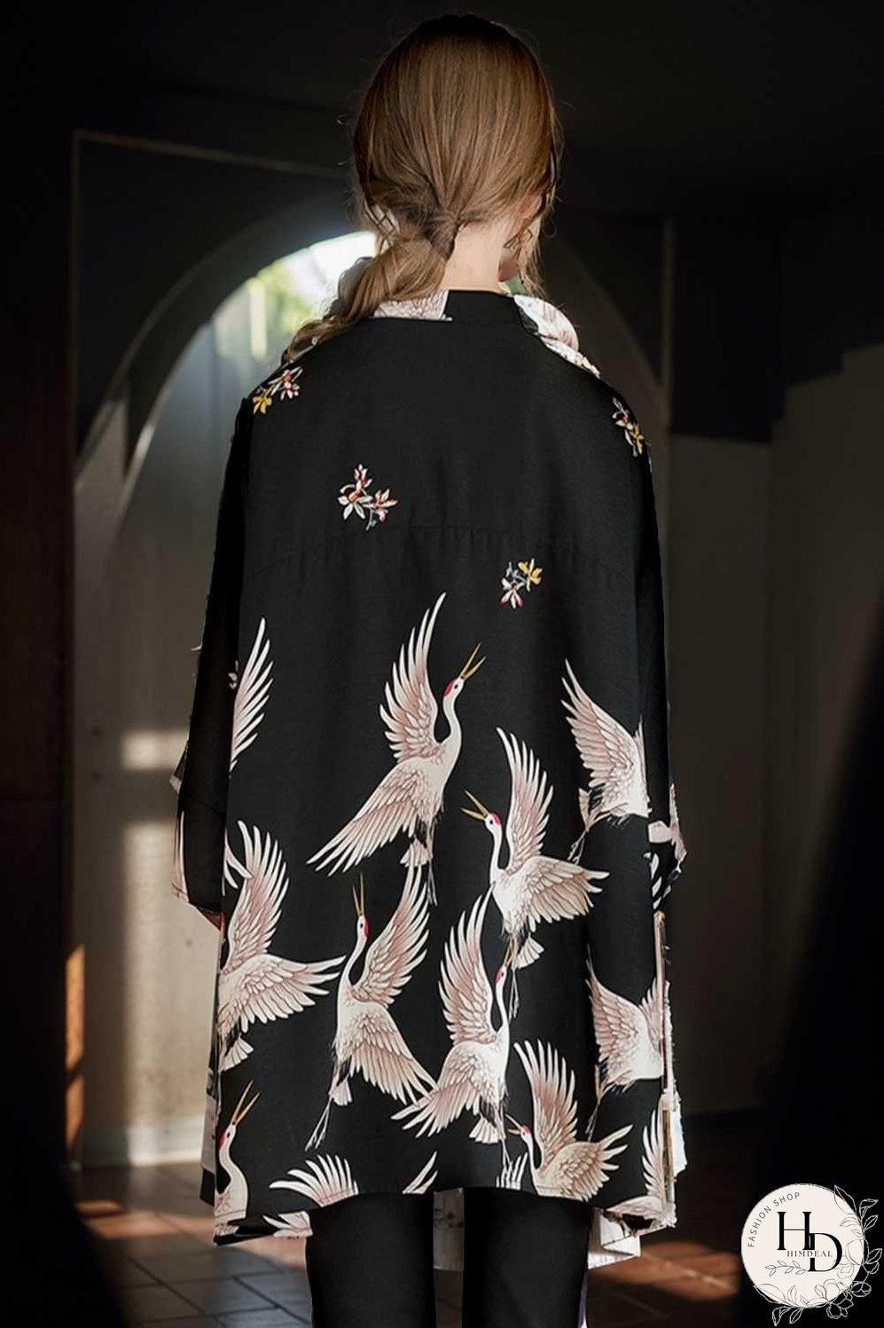 size curve blouses crane print loose oversized blouse