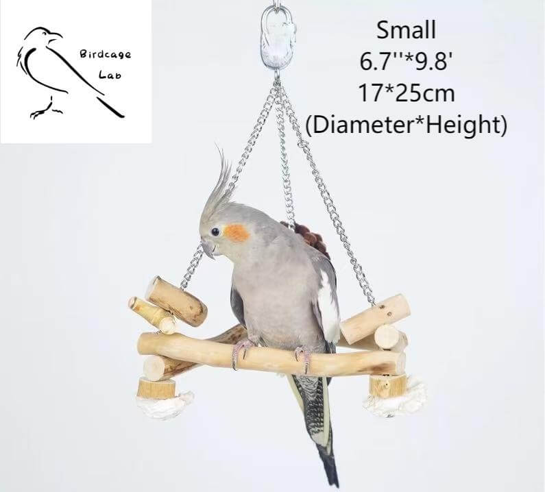 Parrot wooden triangular perch swing  Birdcagelab