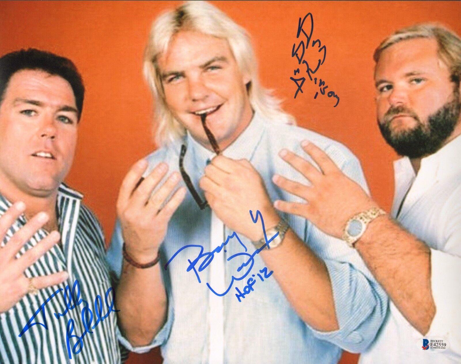 Tully Blanchard Barry Windham Arn Anderson Signed 11x14 Photo Poster painting BAS COA WWE Auto'd