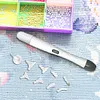 18Pcs / Set 5d bricolage diamant foret stylo ensemble avec lumi&egrave;re pour bricolage arts artisanat (blanc)
