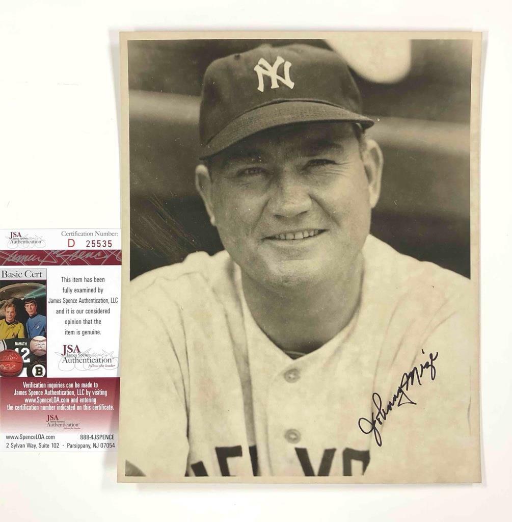 HOF Johnny Mize autograph New York Yankees signed vintage 8x10 Photo Poster painting JSA COA