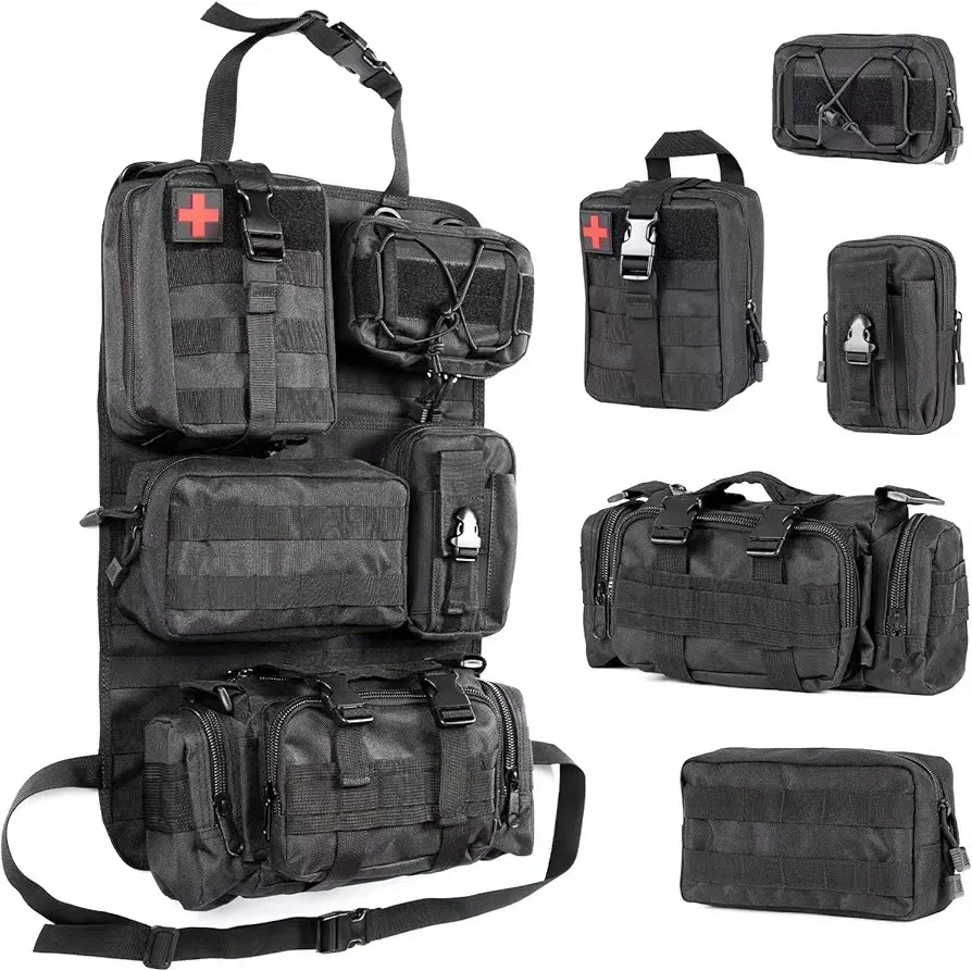 Tactical Seat Back Organizer Vehicle Military Backpack Storage Outdoor With Detachable Pouches Bags