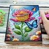 (US Local)DIY Special Shaped Butterfly Rose 50 Pages Diamond Painting Notebook Kit