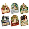 6Pcs DIY Pearl Diamond Painting Christmas Cards, 3D Greeting Card Craft Kits with Resin Pearls, Handmade Holiday Cards for Adults, Christmas Gifts & Decorations