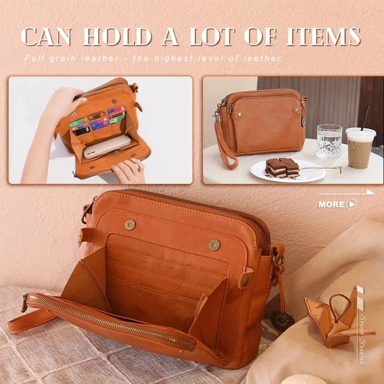 🔥Best Gift for Monther Days🔥Three-Layer Leather Crossbody Shoulder & Clutch Bag