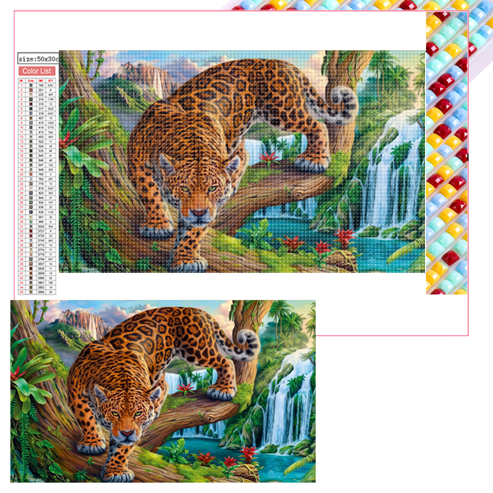 Leopard 50*30cm(picture) full square drill diamond painting