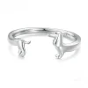 Dachshund Dog Cuff Ring 925 Sterling Silver