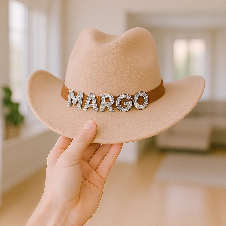 Custom Toddler Cowboy Hat for Kids, Personalized Rhinestone Cowgirl Hat for Girls Boys, Sparkly Cowboy Hat for Women Men