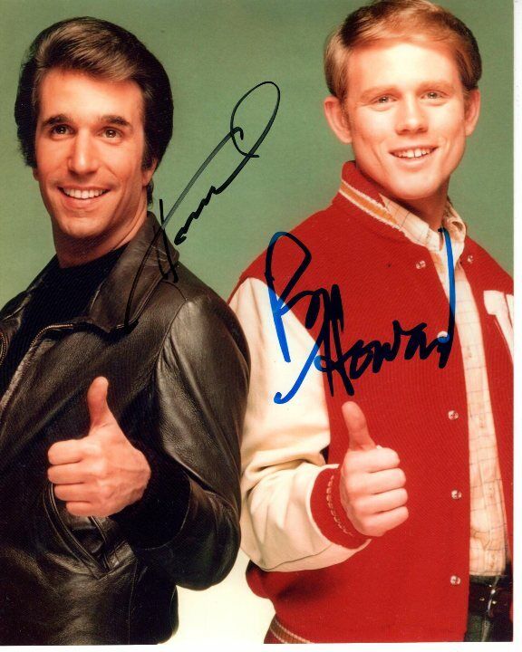 RON HOWARD & HENRY WINKLER Signed Autographed HAPPY DAYS Photo Poster painting