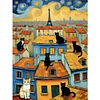 Van Gogh Cat-11CT Stamped Cross Stitch 40*55cm/15.75*21.65in