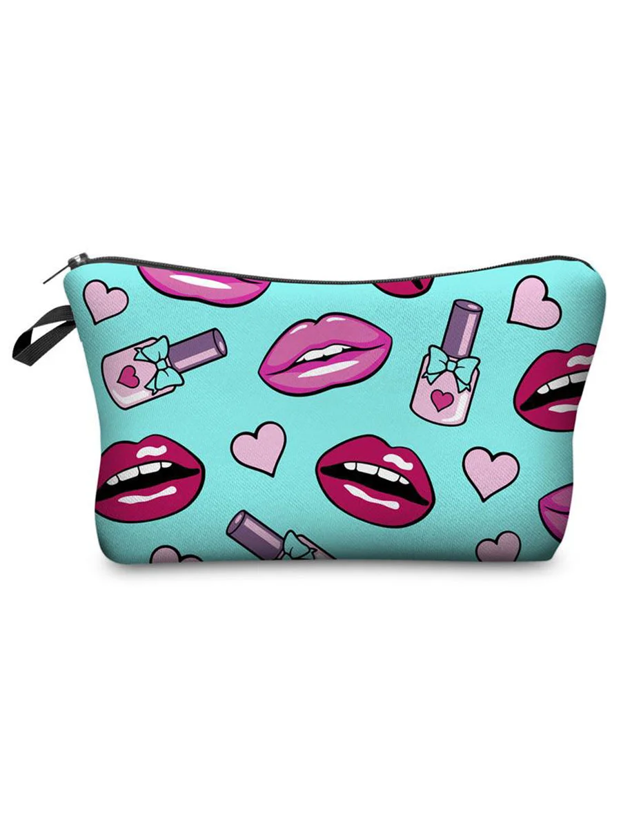 3D Digital Printed Sexy Lips Cosmetic Bag